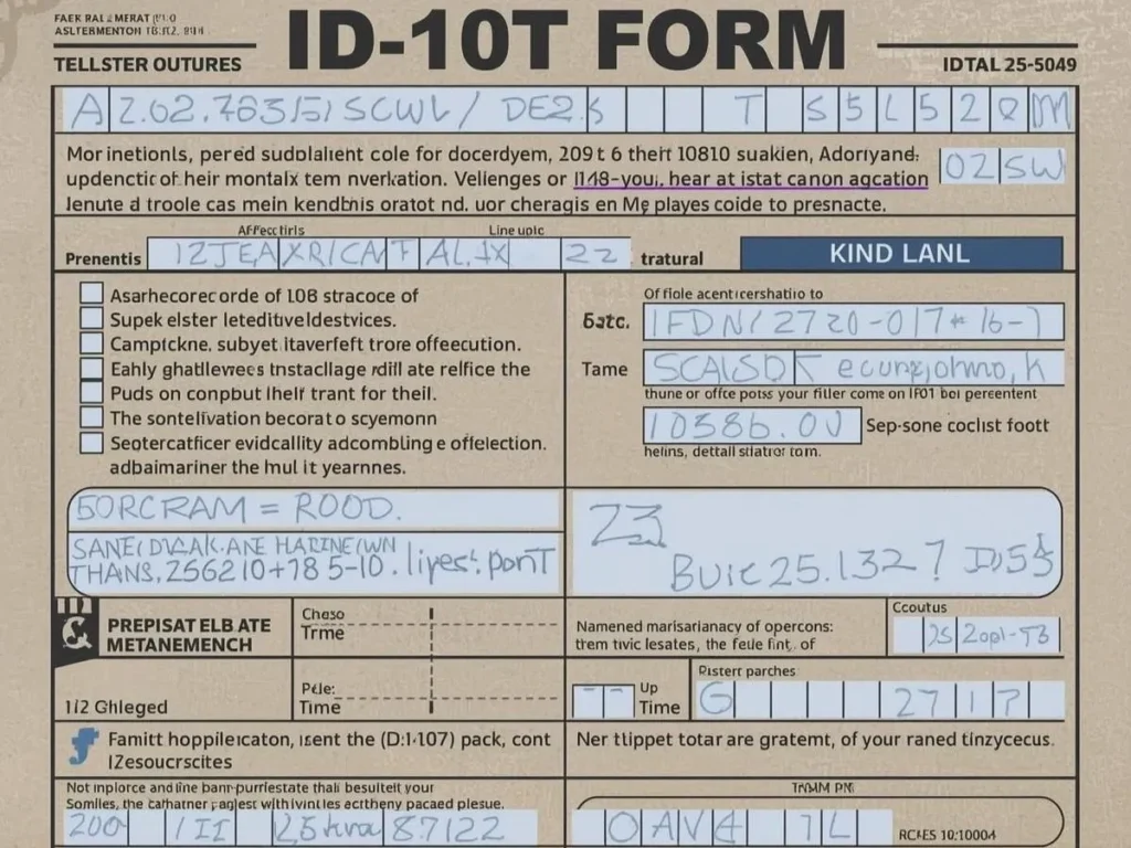 Id10t Form Printable