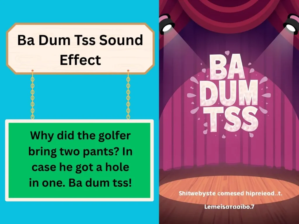 Ba Dum Tss Sound Effect
Why don’t scientists trust atoms? Because they make up everything. Ba dum tss!
Why did the golfer bring two pants? In case he got a hole in one. Ba dum tss!
Why was the math book sad? Too many problems. Ba dum tss!
Why don’t skeletons fight? They don’t have the guts. Ba dum tss!
What do you call fake spaghetti? An impasta. Ba dum tss!
Why can’t your nose be 12 inches long? Then it would be a foot. Ba dum tss!
Why was the computer cold? It left its Windows open. Ba dum tss!
Why don’t cows wear shoes? Because they lactose. Ba dum tss!
Ba Dum Tss Sound Effect MP3
Why did the scarecrow win an award? He was outstanding in his field. Ba dum tss!
Why don’t oysters give to charity? Because they’re shellfish. Ba dum tss!
Why did the student eat his homework? Teacher said it was a piece of cake. Ba dum tss!
Why do seagulls fly over the sea? Because if they flew over the bay, they’d be bagels. Ba dum tss!
Why can’t you trust stairs? They’re always up to something. Ba dum tss!
Why don’t eggs tell each other jokes? They might crack up. Ba dum tss!
What do you call cheese that isn’t yours? Nacho cheese. Ba dum tss!
Why did the bicycle fall over? It was two-tired. Ba dum tss!
Ba Dum Tss Button
Why can’t Elsa have a balloon? She’ll let it go. Ba dum tss!
What did one plate say to the other? Lunch is on me. Ba dum tss!
Why did the tomato blush? Because it saw the salad dressing. Ba dum tss!
What do you call a sleeping bull? A bulldozer. Ba dum tss!
Why was Cinderella so bad at soccer? She kept running away from the ball. Ba dum tss!
Why did the banana go to the doctor? It wasn’t peeling well. Ba dum tss!
What do you call a bear with no teeth? A gummy bear. Ba dum tss!
Ba Dum Tss Sound Effect