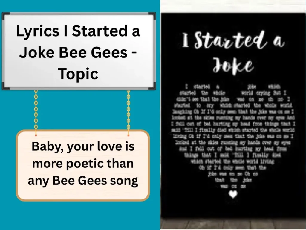 Lyrics I Started a Joke Bee Gees - Topic